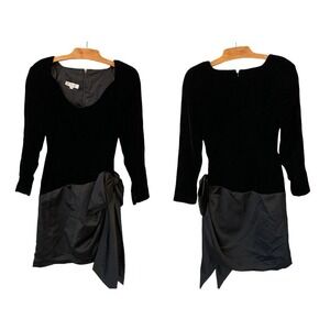 Victor Costa Vintage 1980's Velvet Satin Dress (8)